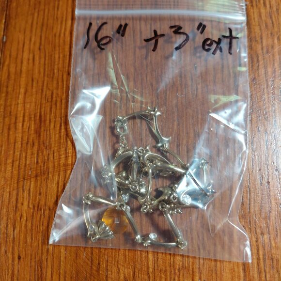 Scalloped chain in a Y necklace yellow pendant gold tone - Picture 5 of 5